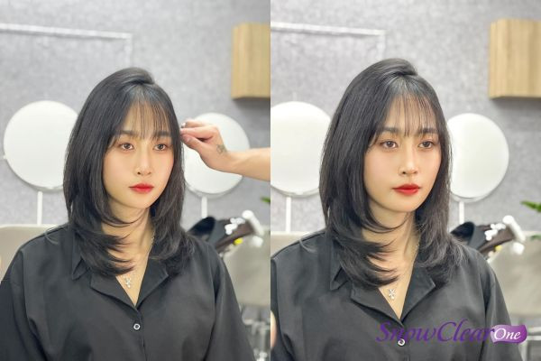 Tóc lỡ mái thưa trẻ trung