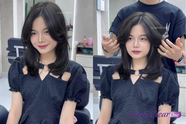 Tóc lỡ uốn cụp hiện đại