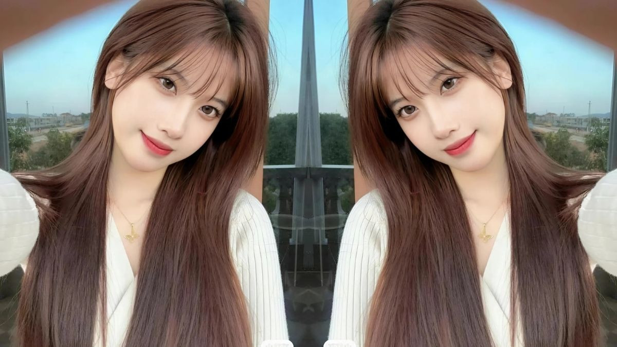 Tóc mái bằng tỉa mỏng cho mặt tròn