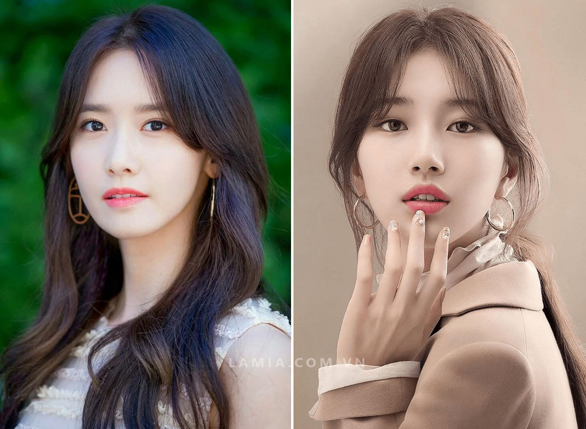 Tóc mái bay nữ tính cho khuôn mặt dài, giúp che khuyết điểm trán cao