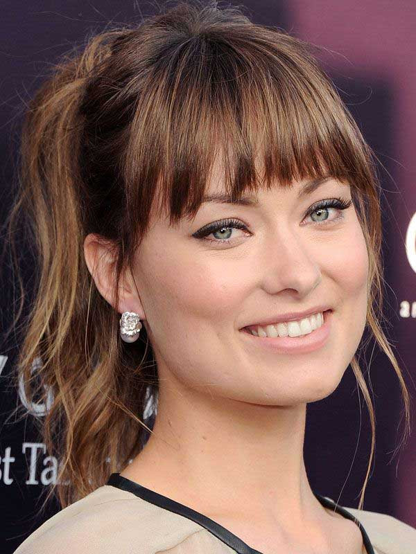 Tóc mái Choppy của Olivia Wilde luôn nổi bật, phù hợp với mặt vuông