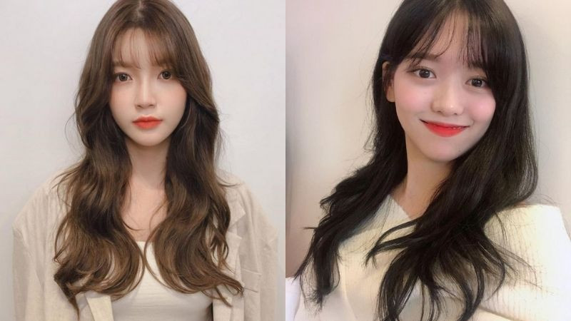 Tóc mái dài giúp che khuyết điểm trán cao