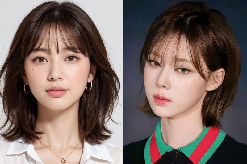 Tóc mái thưa phù hợp trán cao