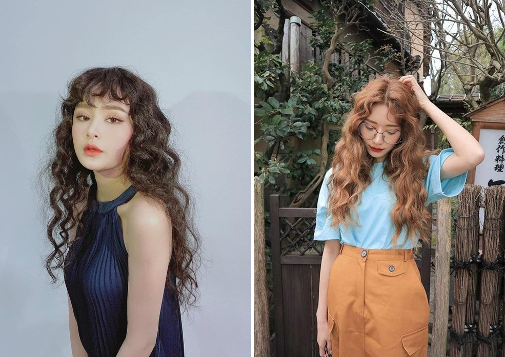 Tóc mái thưa xoăn xù mì tôm