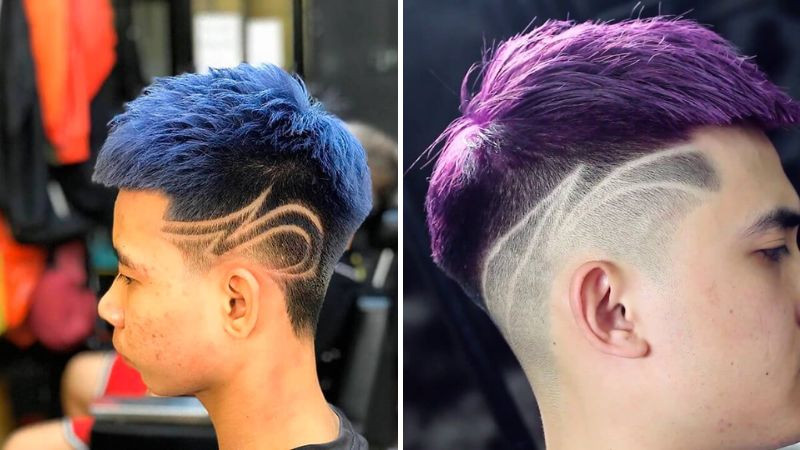 Tóc Mohican dài với màu nhuộm nổi bật, thể hiện cá tính và phong cách