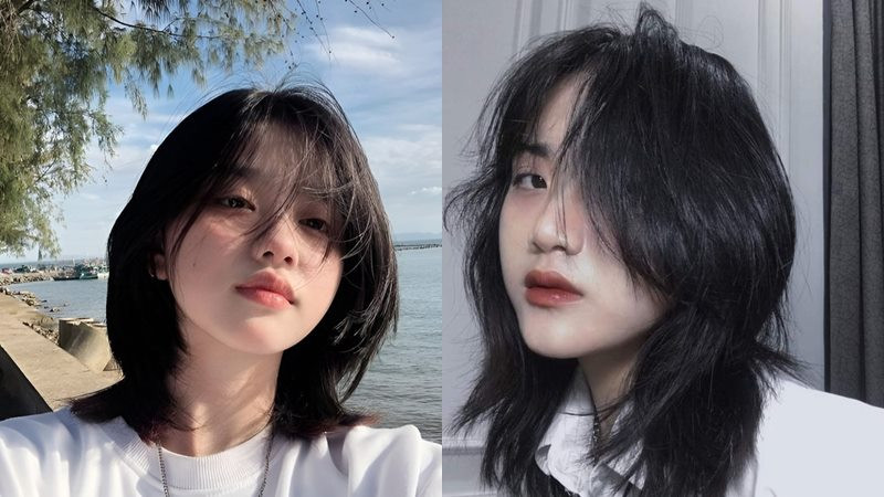 Tóc mullet layer ngắn phá cách cho nữ mặt tròn