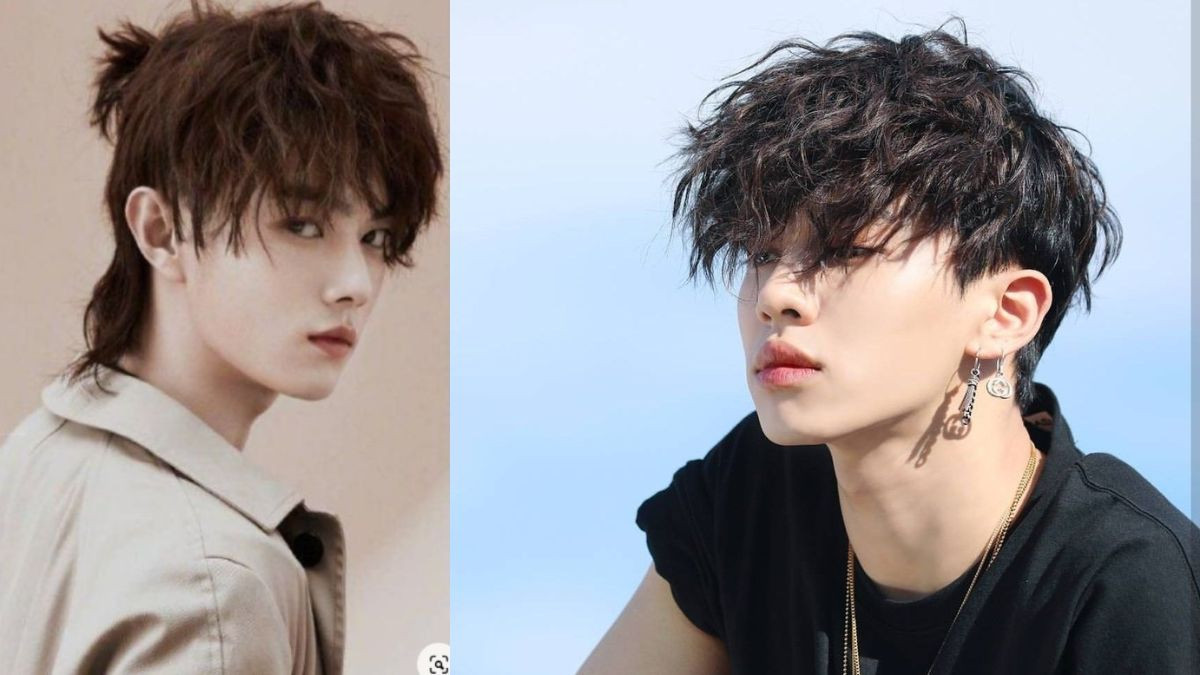 Tóc mullet nam uốn con sâu trẻ trung, che khuyết điểm trán