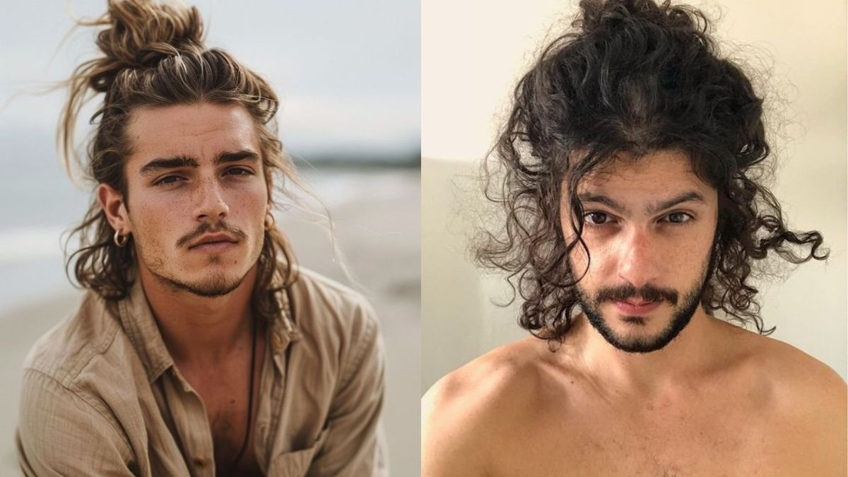 Tóc nam dài buộc đẹp đuôi ngựa xoăn phóng khoáng