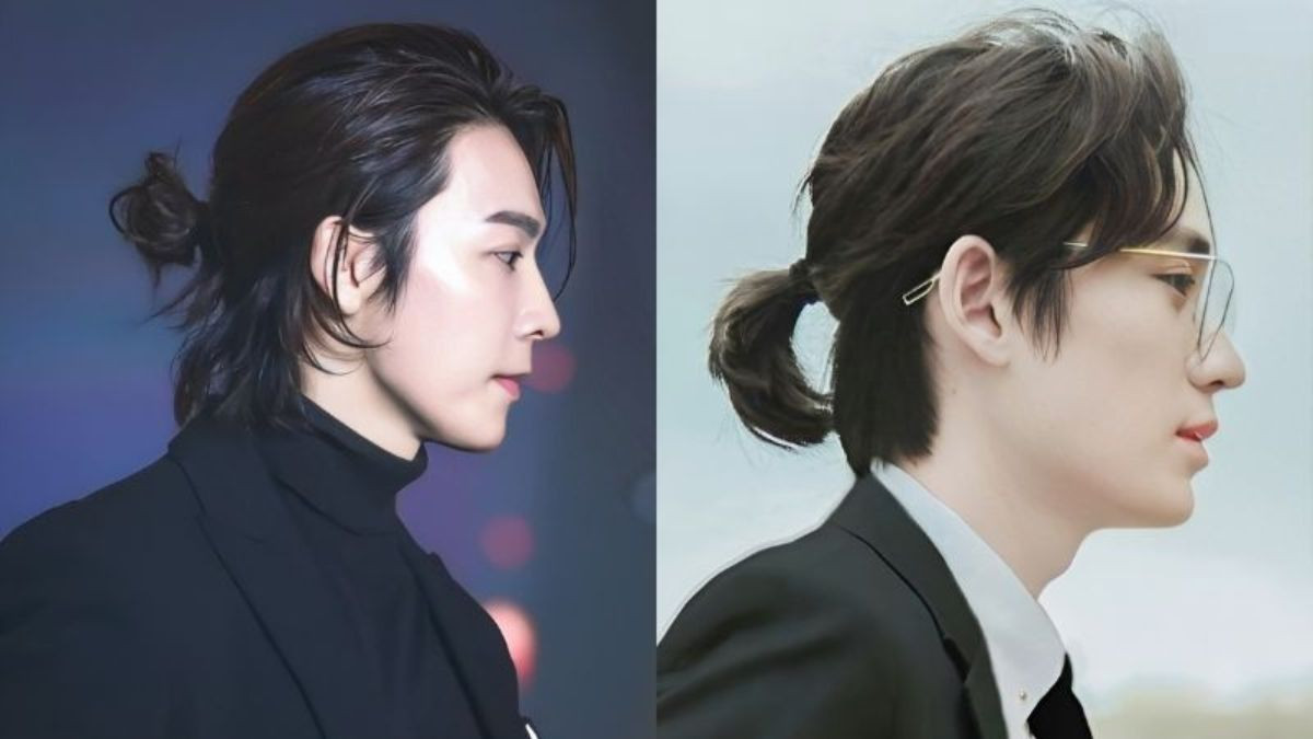 Tóc nam dài buộc đẹp kết hợp mái trẻ trung