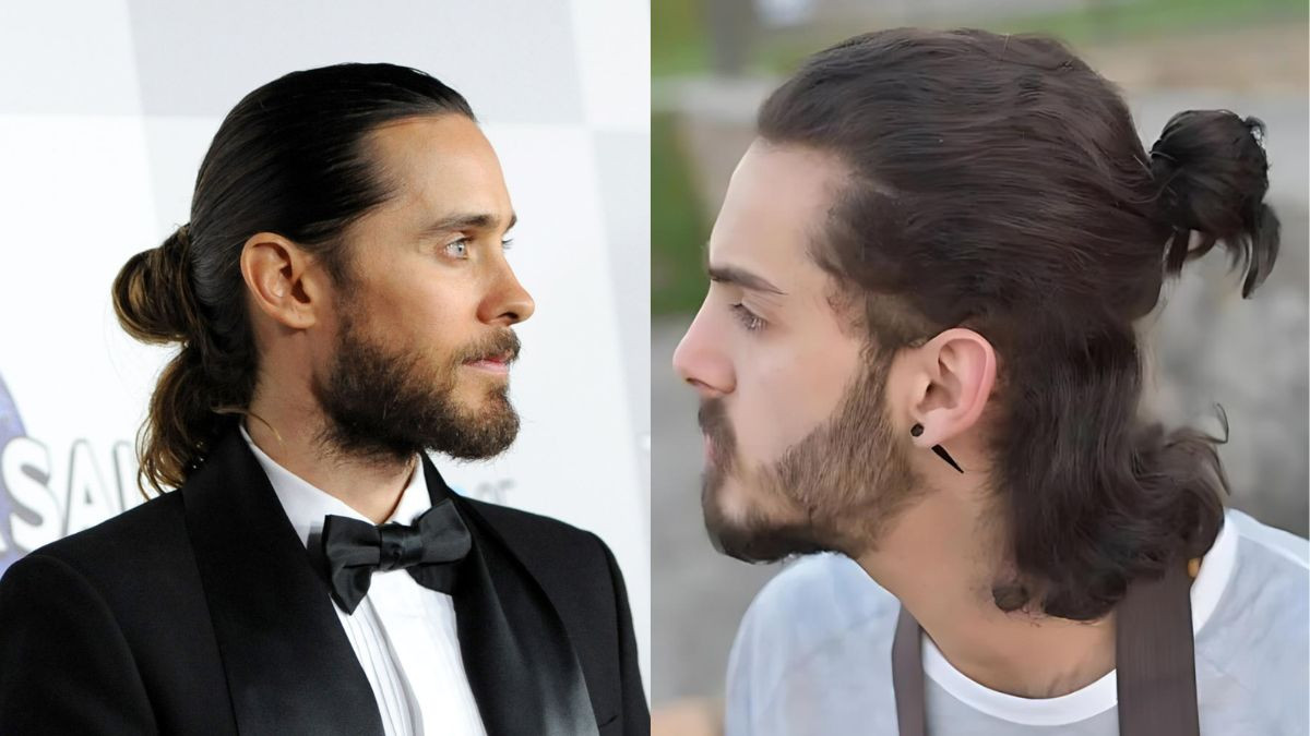 Tóc nam dài buộc đẹp mullet phong cách