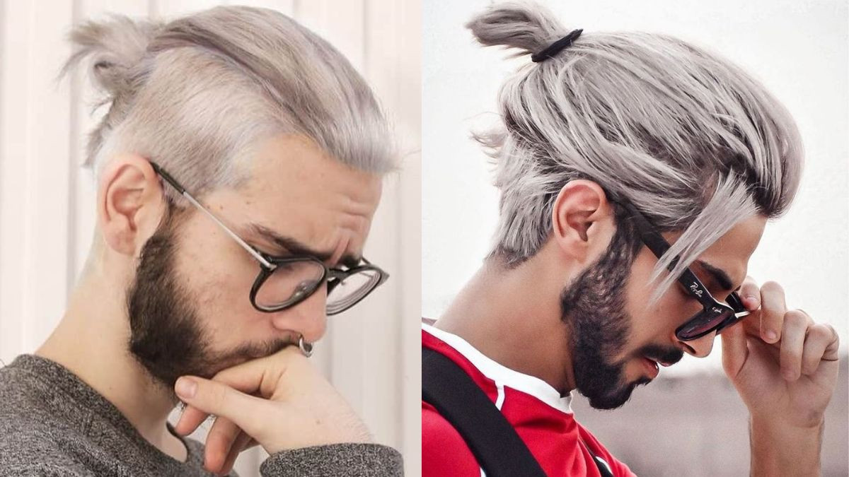 Tóc nam dài buộc đẹp nhuộm màu phong cách