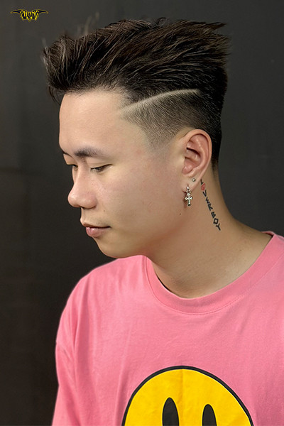 tóc nam Ivy League cá tính với đường kẻ vạch