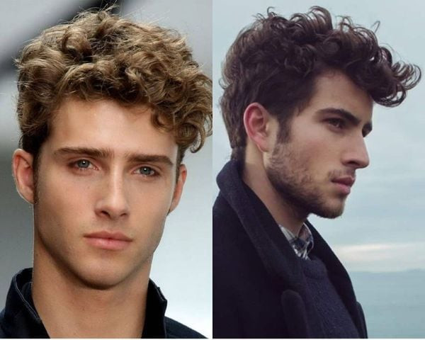 Tóc nam uốn nhẹ Messy Curly Quiff
