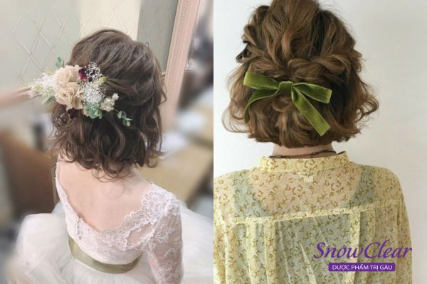 Tóc ngắn công chúa buộc nửa đầu, mang đến vẻ ngoài năng động và trẻ trung