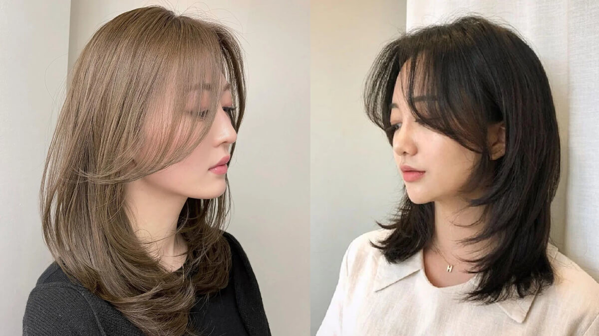 Tóc ngắn dài hơn vai mái dài quyến rũ