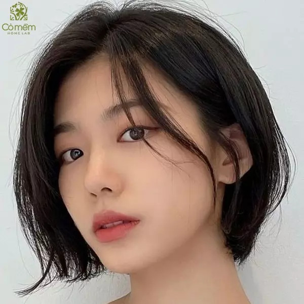 Tóc ngắn Hàn Quốc mái xéo