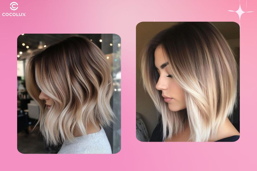 Tóc ngắn highlight đẹp kiểu Ombre tạo hiệu ứng chuyển màu ấn tượng, nổi bật
