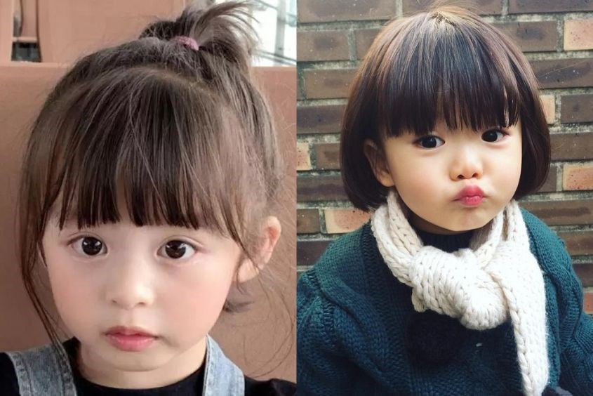 Tóc ngắn mái ngố đáng yêu cho bé gái 6 tuổi