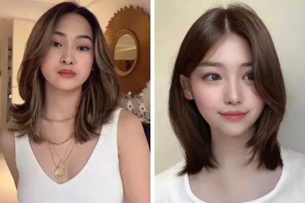 Tóc ngắn mái thưa layer tỉa nhẹ mái bay