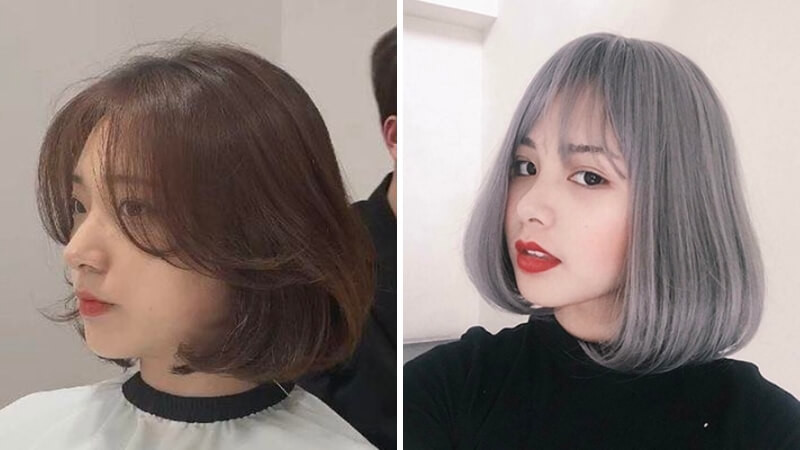 Tóc ngắn nữ uốn phồng chữ C duyên dáng