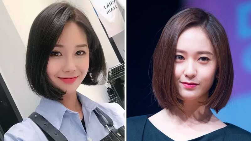 Tóc ngắn thẳng không mái thanh thoát