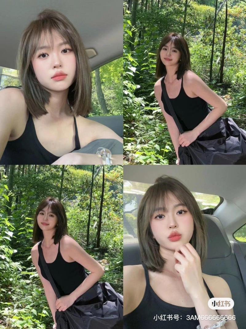 tóc ngắn tới vai nhuộm màu đẹp