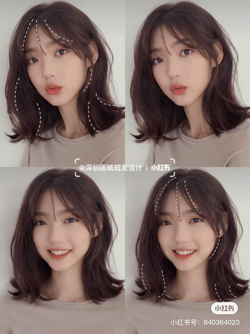 tóc ngắn tới vai xoăn lơi