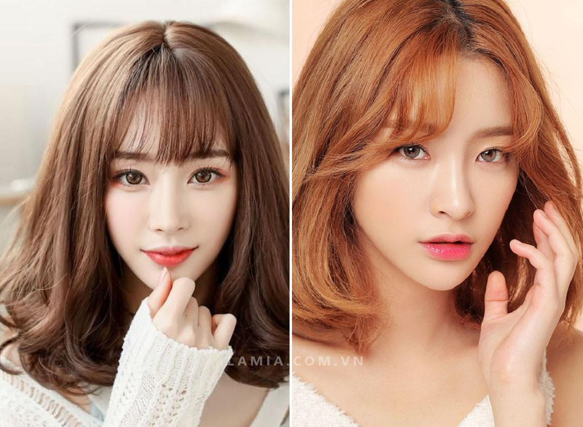 Tóc ngắn uốn cụp nhẹ nhàng ôm lấy gương mặt dài tạo cảm giác đầy đặn hơn.