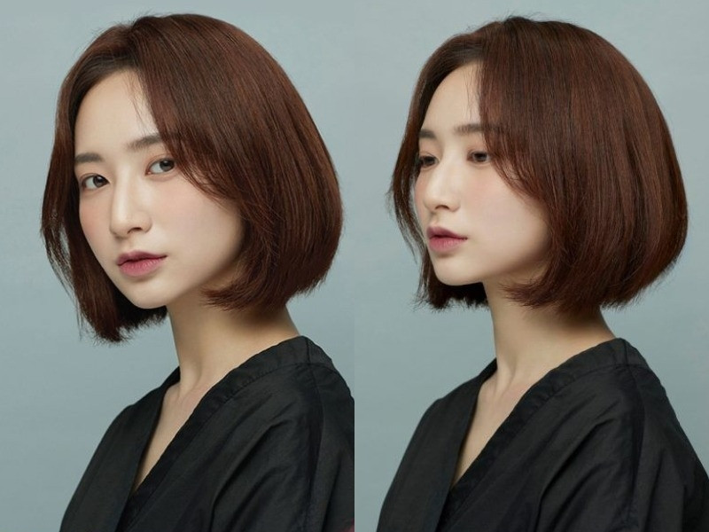 Tóc ngắn uốn cụp phồng chữ C