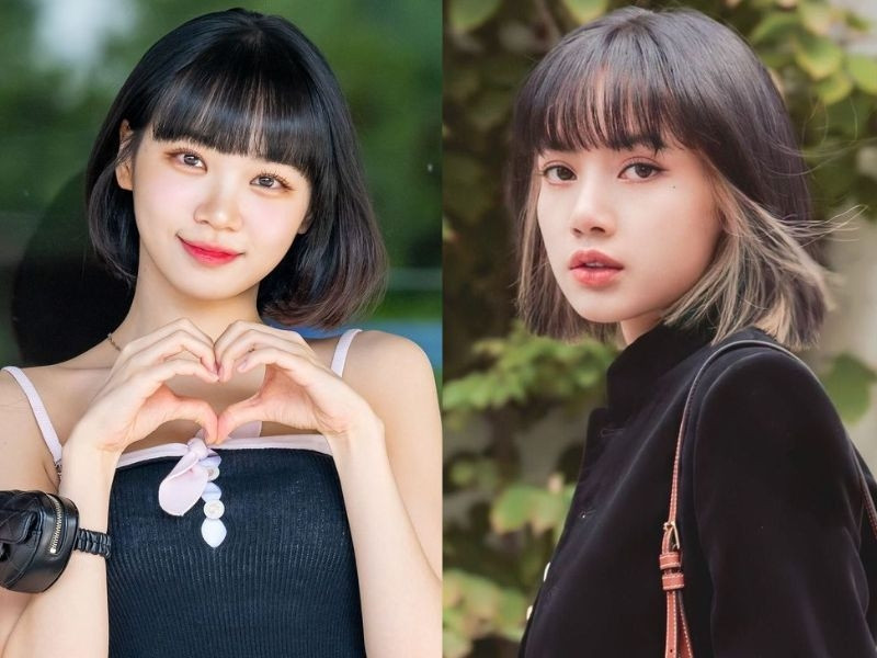 Tóc ngắn uốn cụp phồng mái ngang