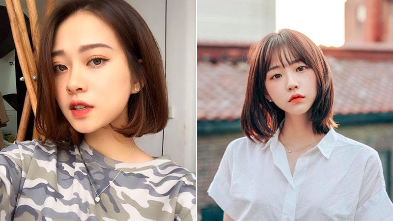 Tóc ngắn uốn cụp phù hợp với mặt trái xoan
