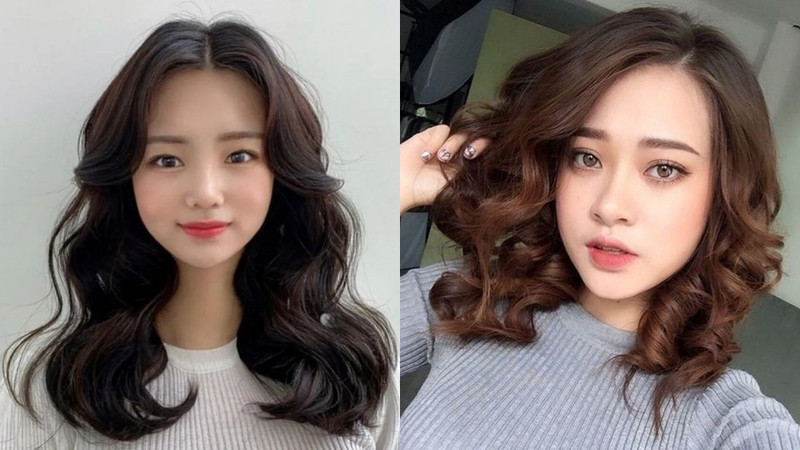 Tóc ngắn uốn đuôi lọn to