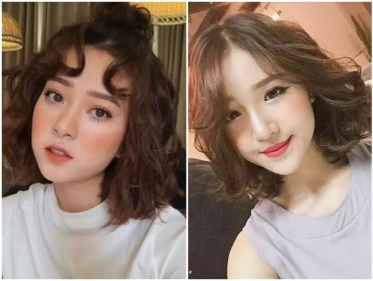 Tóc ngắn uốn layer nữ tính và thanh lịch