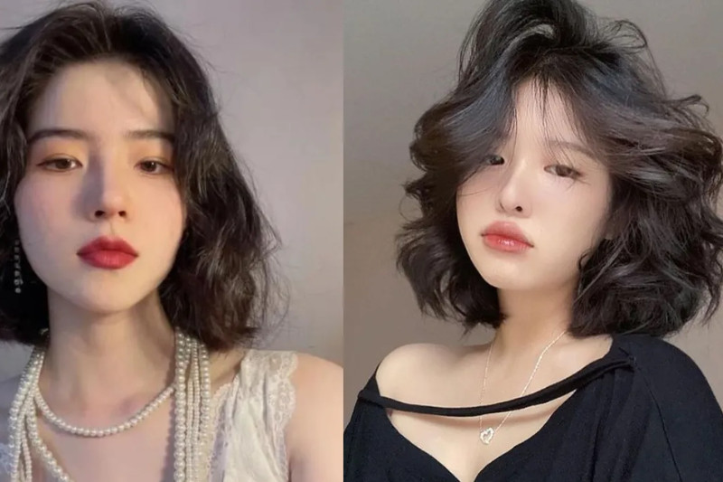 Tóc ngắn uốn sóng lơi