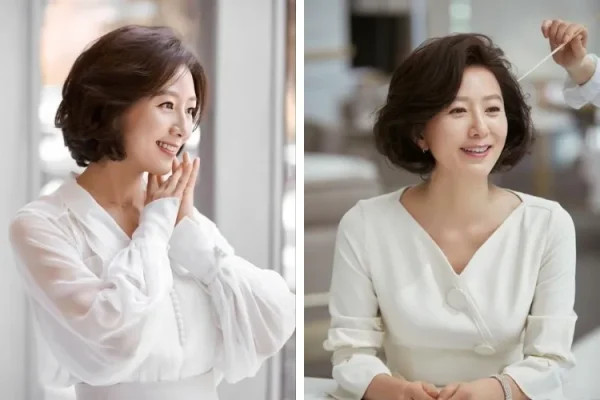 Tóc ngắn uốn xoăn nhẹ đẹp cho bà già