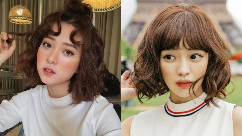 Tóc ngắn uốn xoăn retro