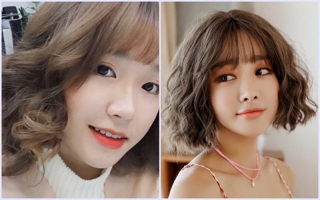 Tóc ngắn xoăn hình chữ S dễ thương, mang phong cách cổ điển nhưng vẫn rất hiện đại và tinh tế, phù hợp cho những cô nàng thanh lịch.