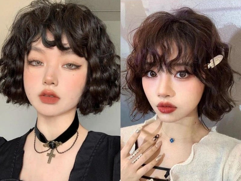 Tóc ngắn xoăn lơi kiểu Pháp