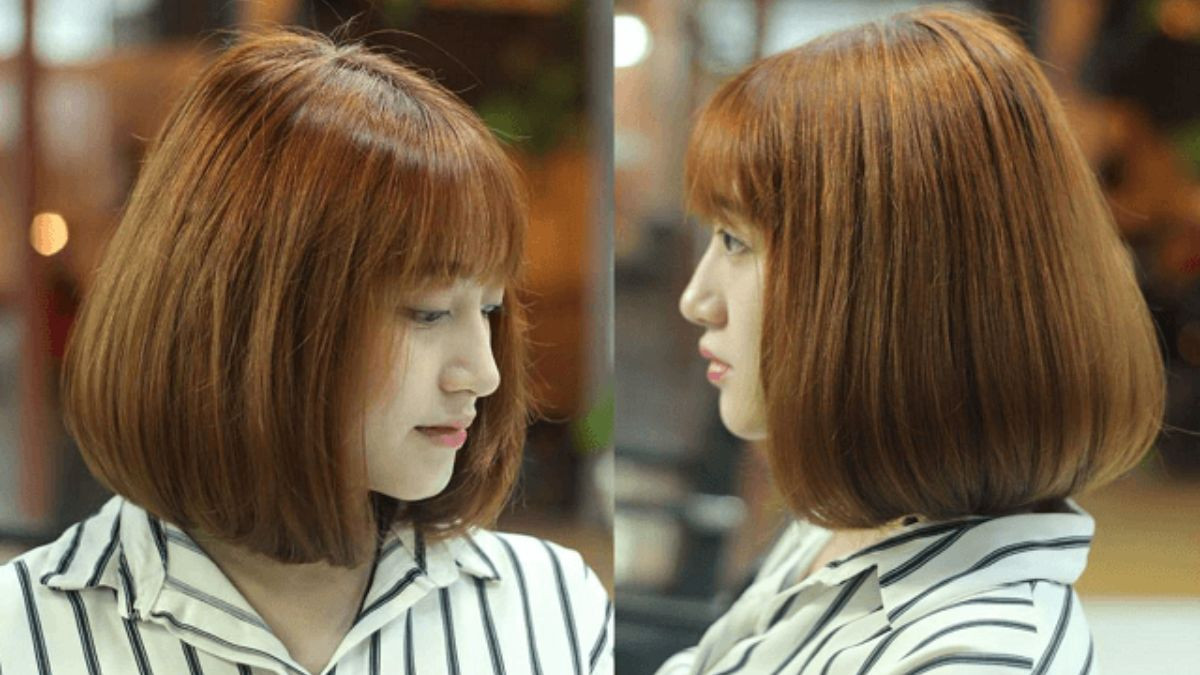 Tóc ngang vai duỗi phồng trẻ trung