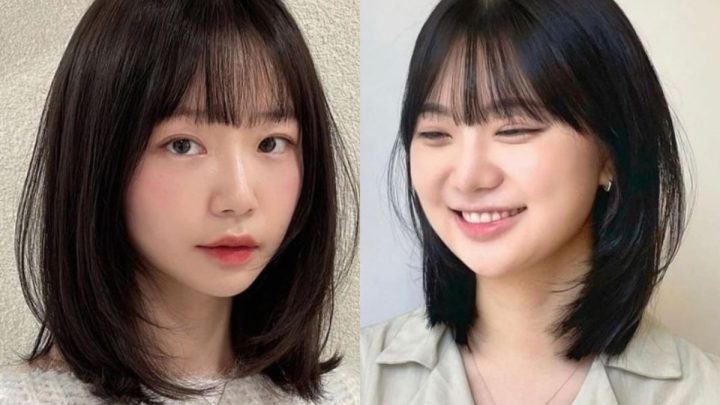 Tóc ngang vai layer cho mặt dài