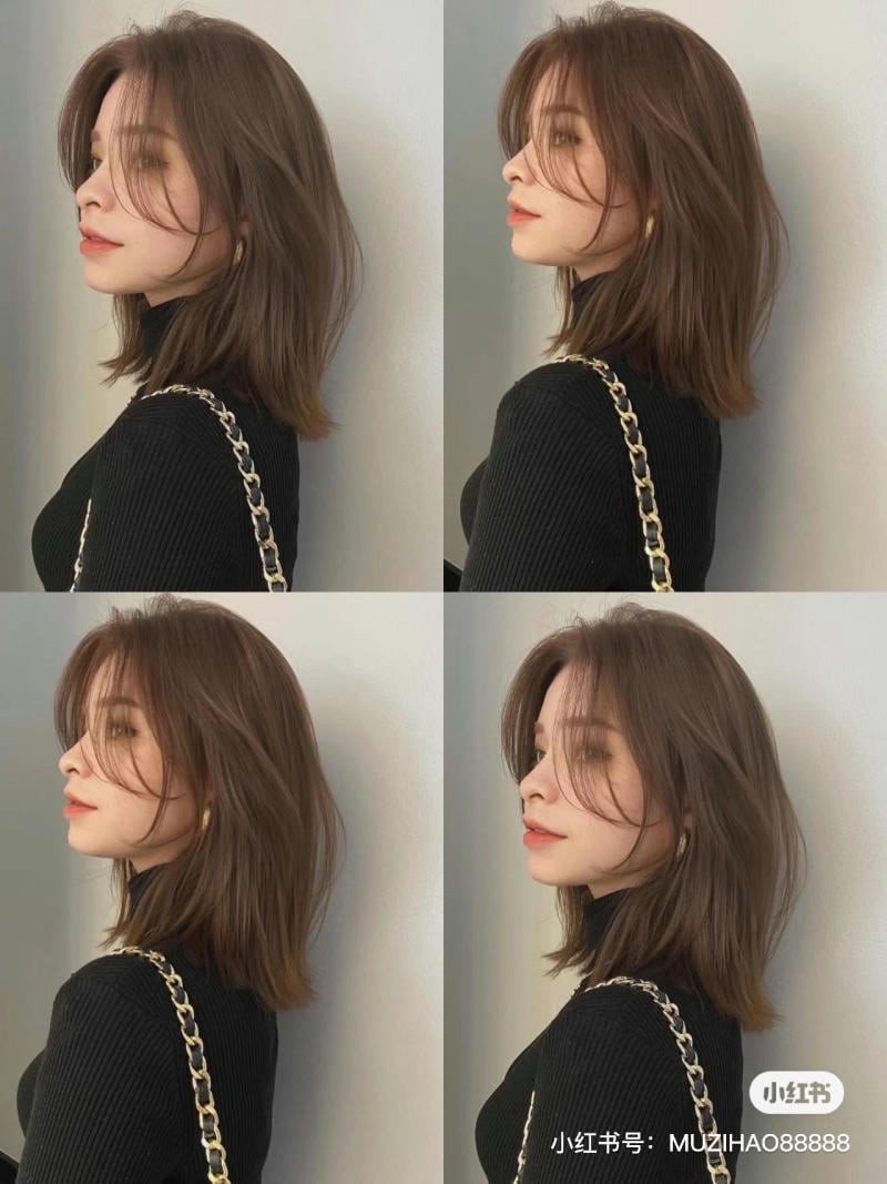 tóc ngang vai mái bay