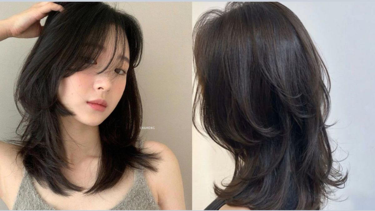 Tóc ngang vai tỉa đuôi