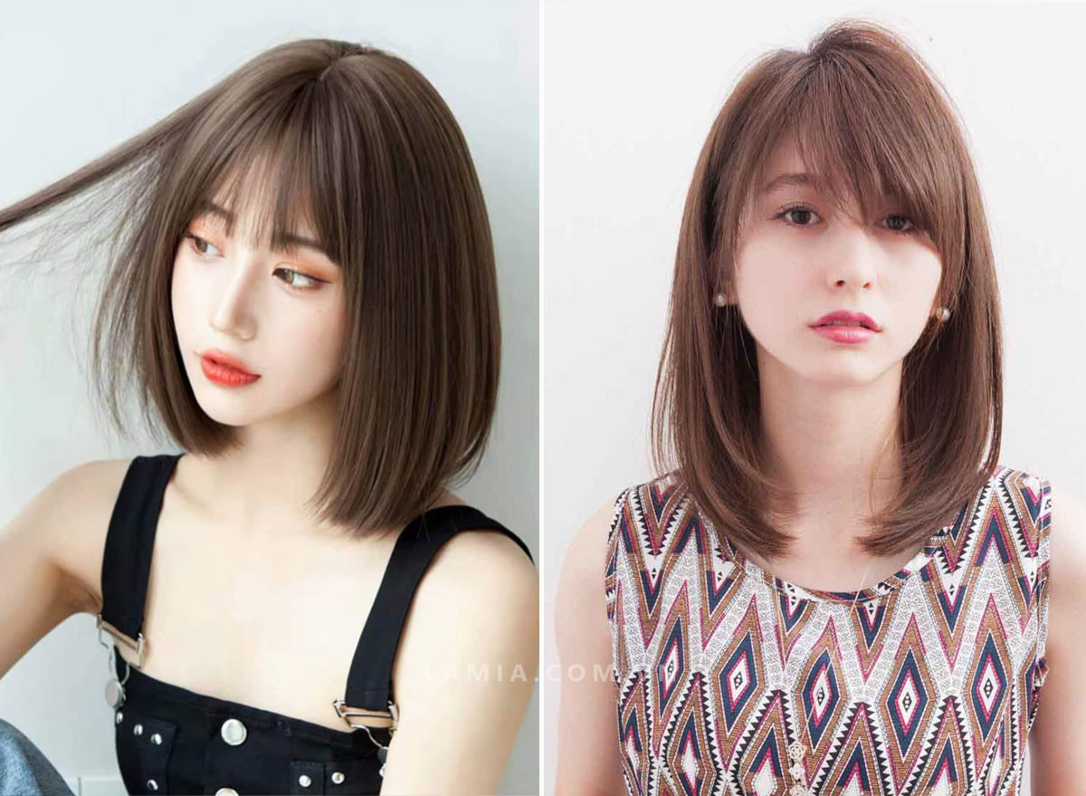 Tóc ngang vai tỉa layer hiện đại cho nữ mặt dài, giúp khuôn mặt hài hòa