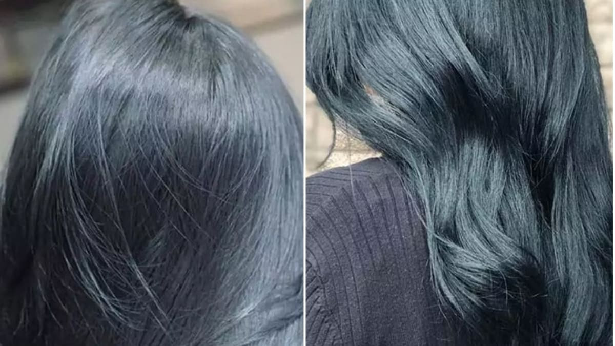 Tóc nhuộm màu xanh đen đẹp tự nhiên
