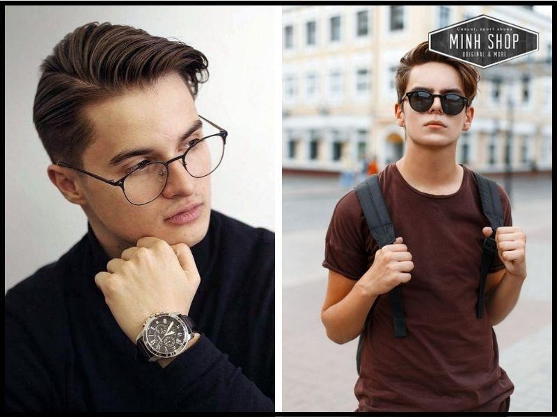 Tóc Side Part Classic lịch lãm cho nam giới đeo kính cận