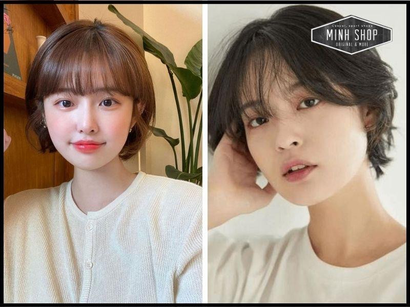 Tóc tém thanh lịch cho mặt vuông góc cạnh