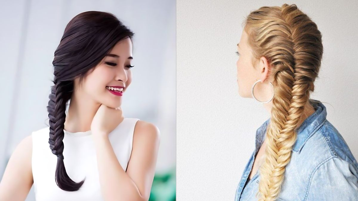 Tóc tết đuôi cá lệch một bên quyến rũ