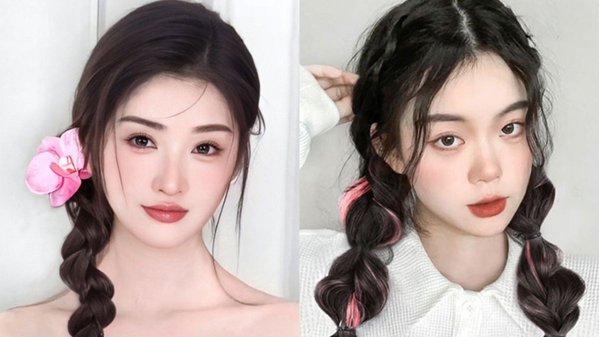 Tóc tết giả đuôi cá xoắn bồng bềnh