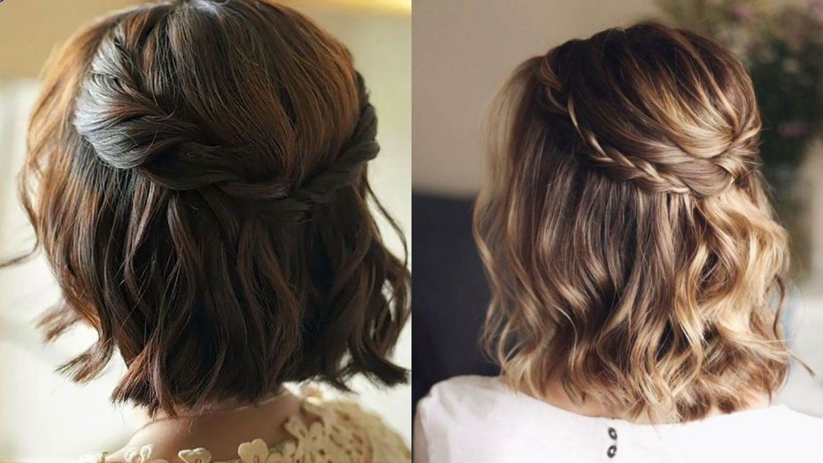 Tóc tết ngắn nửa đầu xoắn nhẹ tạo độ phồng