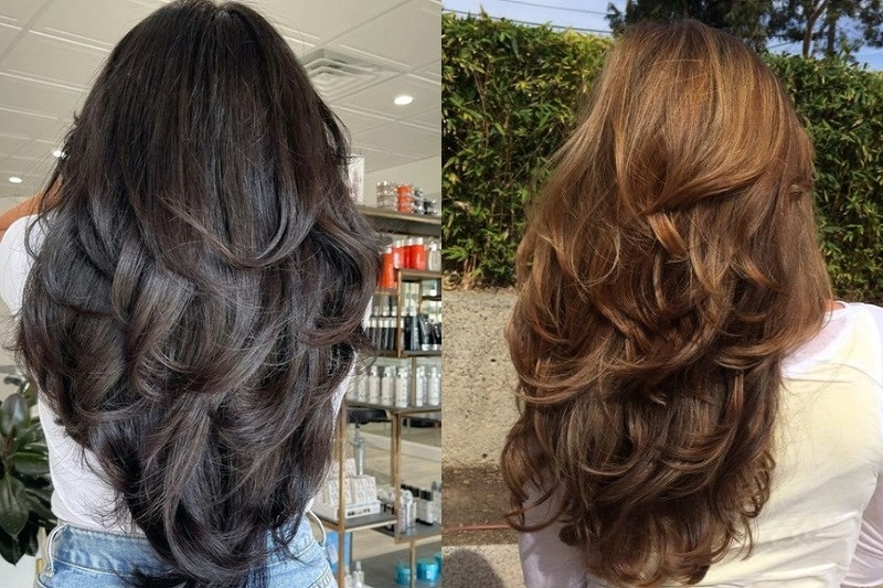 Tóc tỉa layer chiếc lá tầng uốn sóng lơi bồng bềnh và quyến rũ